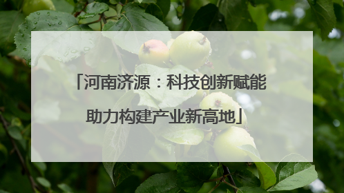 河南济源：科技创新赋能 助力构建产业新高地