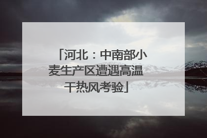 河北：中南部小麦生产区遭遇高温干热风考验