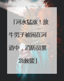 河水猛涨！放牛男子被困在河道中，消防员紧急救援