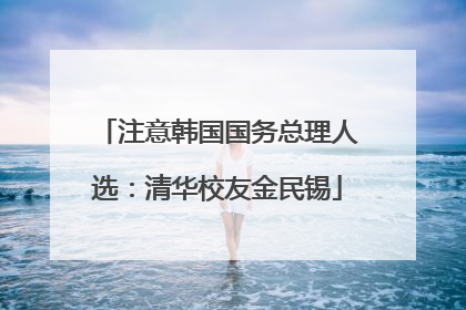 注意韩国国务总理人选：清华校友金民锡