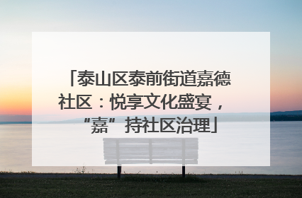 泰山区泰前街道嘉德社区：悦享文化盛宴，“嘉”持社区治理