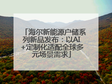 海尔新能源户储系列新品发布：以AI+定制化适配全球多元场景需求