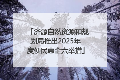 济源自然资源和规划局推出2025年度便民惠企六举措