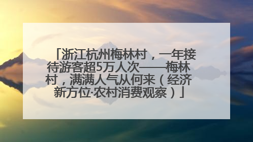 浙江杭州梅林村，一年接待游客超5万人次——梅林村，满满人气从何来（经济新方位·农村消费观察）