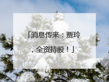 消息传来：贾玲，全资持股！