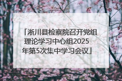 淅川县检察院召开党组理论学习中心组2025年第5次集中学习会议