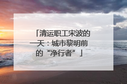 清运职工宋波的一天：城市黎明前的“净行者”