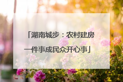 湖南城步：农村建房一件事成民众开心事