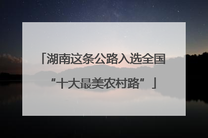 湖南这条公路入选全国“十大最美农村路”