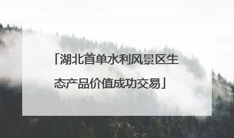 湖北首单水利风景区生态产品价值成功交易