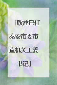 耿建已任泰安市委市直机关工委书记
