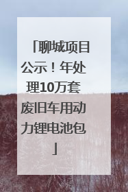 聊城项目公示！年处理10万套废旧车用动力锂电池包