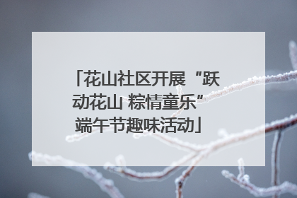 花山社区开展“跃动花山 粽情童乐”端午节趣味活动