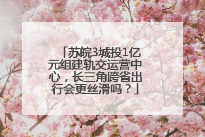 苏皖3城投1亿元组建轨交运营中心，长三角跨省出行会更丝滑吗？