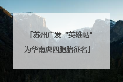 苏州广发“英雄帖”为华南虎四胞胎征名