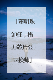董明珠卸任，格力芯片公司换帅