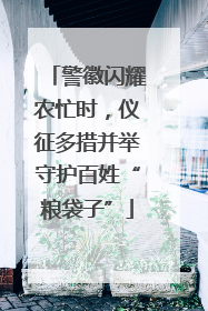 警徽闪耀农忙时，仪征多措并举守护百姓“粮袋子”