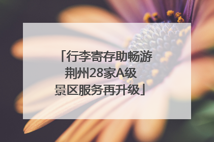 行李寄存助畅游 荆州28家A级景区服务再升级
