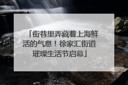 街巷里弄藏着上海鲜活的气息！徐家汇街道璀璨生活节启幕