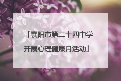 襄阳市第二十四中学开展心理健康月活动