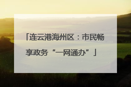 连云港海州区：市民畅享政务“一网通办”