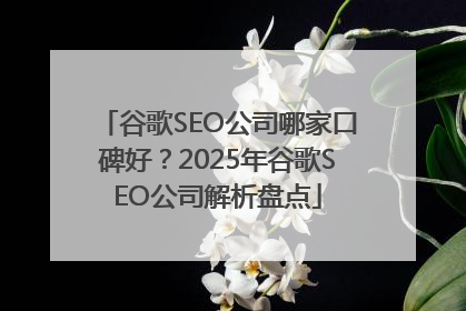 谷歌SEO公司哪家口碑好？2025年谷歌SEO公司解析盘点