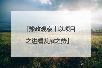 豫政观察丨以项目之进看发展之势