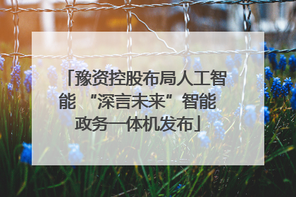 豫资控股布局人工智能 “深言未来”智能政务一体机发布