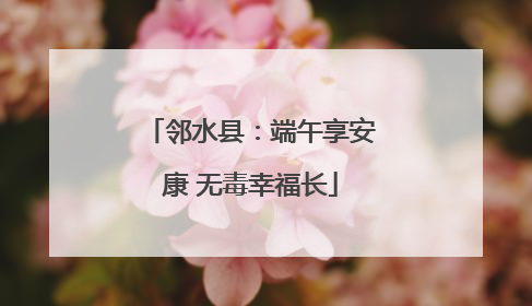 邻水县：端午享安康 无毒幸福长