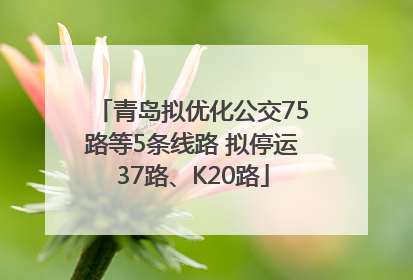 青岛拟优化公交75路等5条线路 拟停运37路、K20路