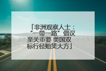非洲观察人士：“一带一路”倡议至关重要 美国双标行径贻笑大方