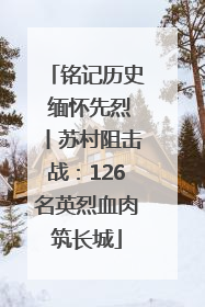 铭记历史 缅怀先烈丨苏村阻击战：126名英烈血肉筑长城