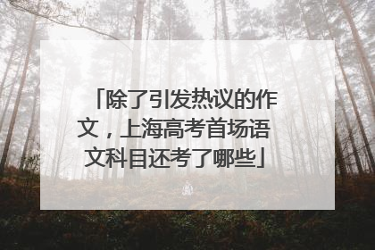 除了引发热议的作文，上海高考首场语文科目还考了哪些