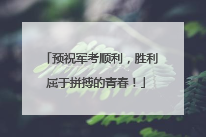 预祝军考顺利，胜利属于拼搏的青春！