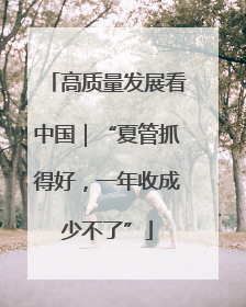 高质量发展看中国｜“夏管抓得好，一年收成少不了”