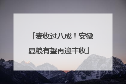麦收过八成！安徽夏粮有望再迎丰收