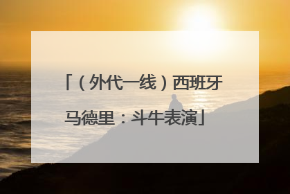 （外代一线）西班牙马德里：斗牛表演