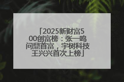 2025新财富500创富榜：张一鸣问鼎首富，宇树科技王兴兴首次上榜