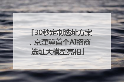 30秒定制选址方案，京津冀首个AI招商选址大模型亮相