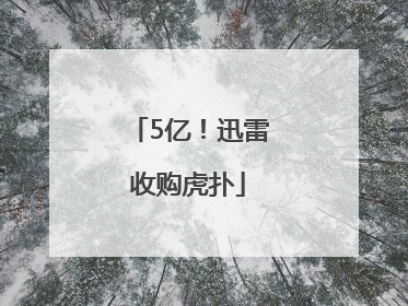 5亿！迅雷收购虎扑